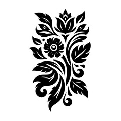 Floral Silhouette: Black and White Flourish Design