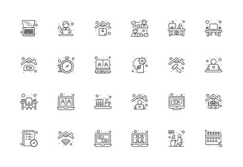 Work from home icon set