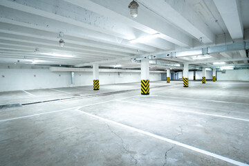 Empty new underground car parking
