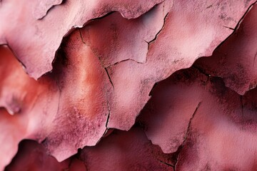 Naklejka premium Close-up view of textured, cracked, crimson paint.
