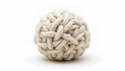 Soft wool yarn ball on white, perfect for knitting, crochet, and diy craft projects
