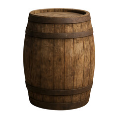 Obraz premium Rustic Aged Oak Barrel Cutout Image for Branding