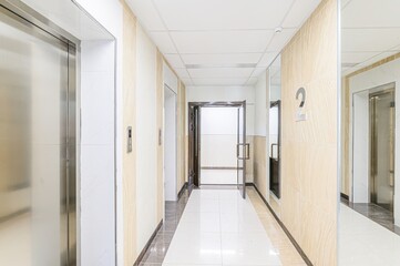 interior apartment public place, house entrance. doors, walls, staircase corridors