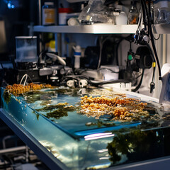 Exploring marine life research underwater laboratory scientific experiment aquatic environment close-up view biodiversity conservation
