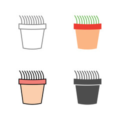 Grass Pot Vector Icon