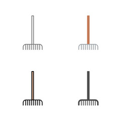 Fork picking Leaves Vector Icon