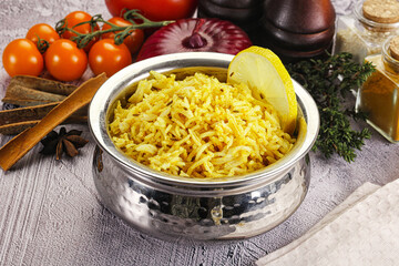 Indian cuisine lemon basmati rice