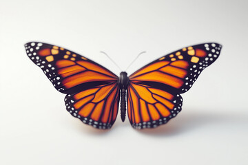 Obraz premium Orange and black butterfly on white background