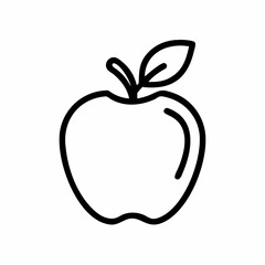 Simple Apple Line Drawing Illustration