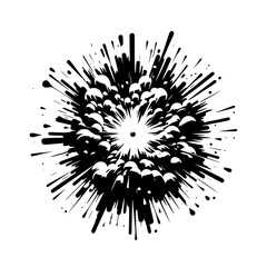 Abstract Black & White Explosion/Burst Graphic