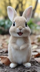Fototapeta premium Happy Bunny Portrait Smiling in Nature
