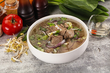 Vietnamese cuisine - Pho Bo soup with beef
