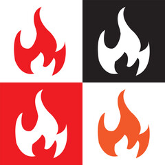 Fire hand draw icon .  Flame icon sign. Light symbol . vector illustration. EPS 10/AI