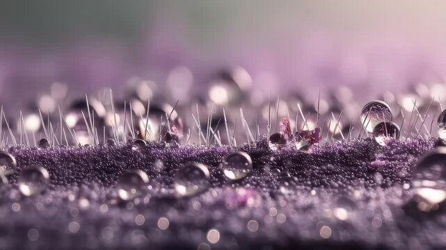 Purple microflora with droplets and spikes