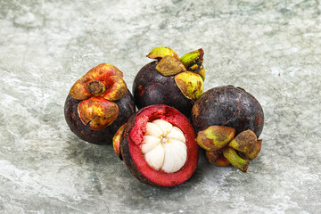 Sweet purple organic tropical mangosteen