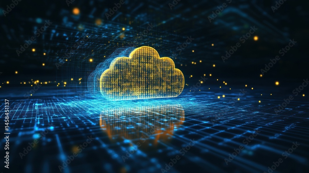Aufkleber digital cloud computing: a futuristic concept in data storage and networking