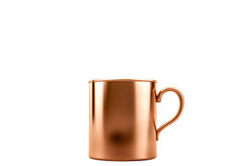 Shiny Copper Mug with Handle, for Drinks, Isolated, cut out transparent