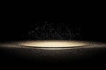 Golden light effect on dark surface