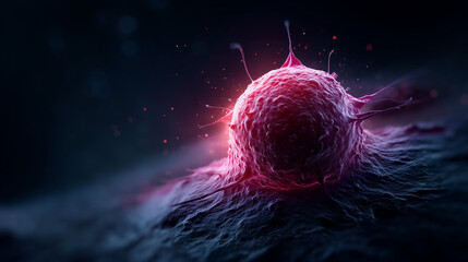 Cancer cell under a microscope