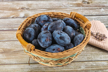 Fresh raw sweet juicy plum
