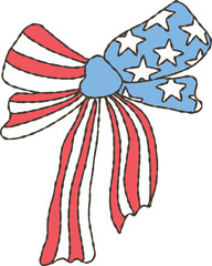 Coquette Patriotic Bows, Coquette Ribbon Bows for Cerebration on 4th of July, America independence day