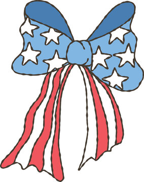 Coquette American Flag, Patriotic Ribbons Clipart, Patriotic Clipart hand-drawn
