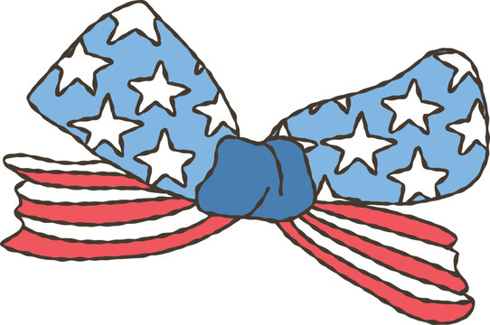 Coquette Patriotic Bows, Coquette Ribbon Bows for Cerebration on 4th of July