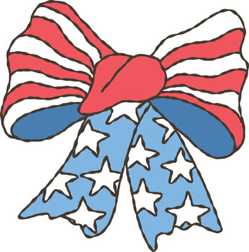 Retro Patriotic Ribbons, USA Flag Bows, Coquette Patriotic Bows, Coquette Ribbon Bows, 4th of July Coquette Bows