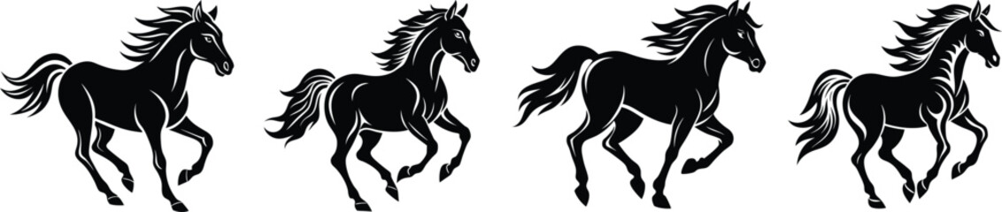 Horse Silhouettes: Four Dynamic Designs