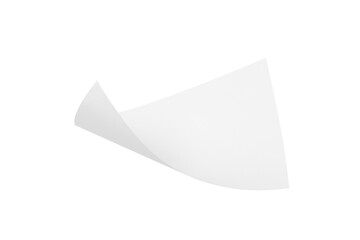pile blank white paper flying, empty note leaf or leaflet in motion mockup, sheet falls and twists isolated on white with clipping path.