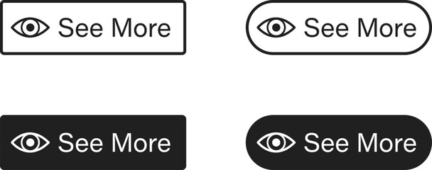 See more button, Eye symbol ui elements for web, applications, interfaces design