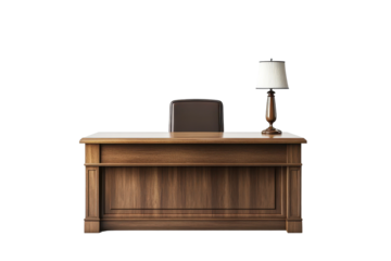 Simple office table with desk lamp image great for remote work content or furniture catalogs