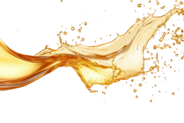 Fluid splash from beer or oil transparent image suitable for promotional content or creative branding visuals