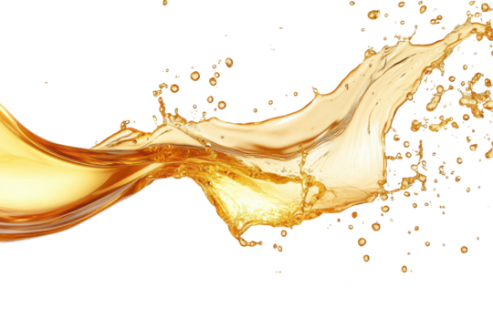 Fluid splash from beer or oil transparent image suitable for promotional content or creative branding visuals
