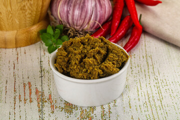 Yellow Thai spicy curry paste