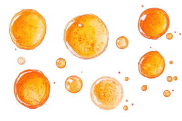 Abstract watercolor stains in orange color great for digital scrapbooking or background design templates