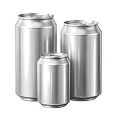 Three Aluminum Cans: Different Sizes for Packaging and Beverage Industry