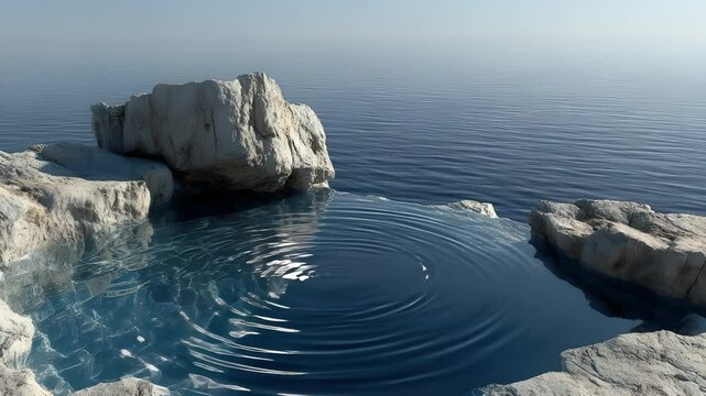 Revealing tidal pool from rocky shore