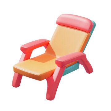 recommend clip art: Colorful modern lounge chair design comfortable relaxation summer vibes