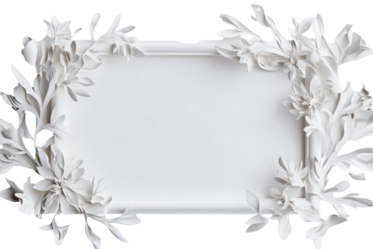 High quality aesthetic paper frame isolated on white for digital planners and minimalist graphic projects