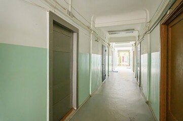 interior apartment public place, house entrance. doors, walls, staircase corridors