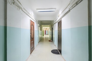 interior apartment public place, house entrance. doors, walls, staircase corridors
