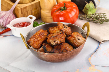 Grilled pork neck meat shashlik