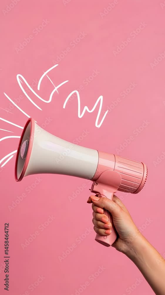 Poster sound waves visually entering woman's ear, dynamically illustrating auditory perception and music li