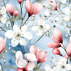 seamless background with cherry blossom