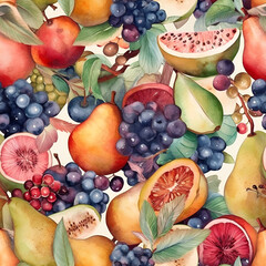 fruits and vegetables water painting