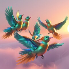 Obraz premium parrot in the sky