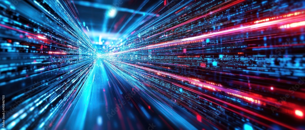 Poster high speed digital data stream visualization abstract technology background