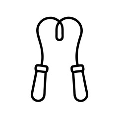 Jump rope icon in black outline. Fitness activity, cardio, healthy lifestyle