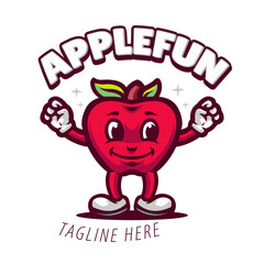 Apple Fun Cartoon Logo